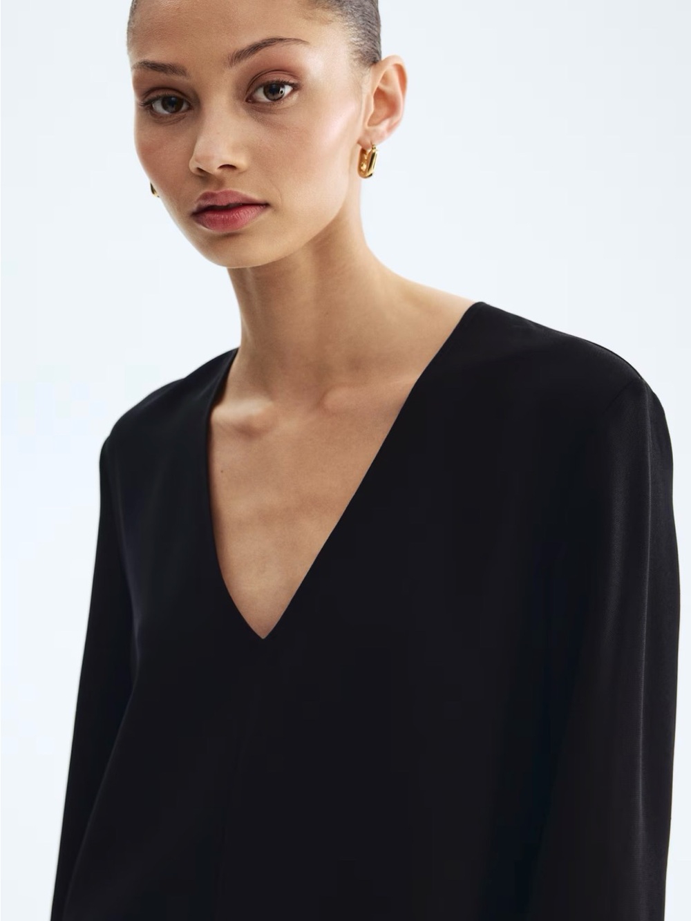 H&M Asymmetrical V-neck Long Sleeve Dress NWT - Picture 5 of 7